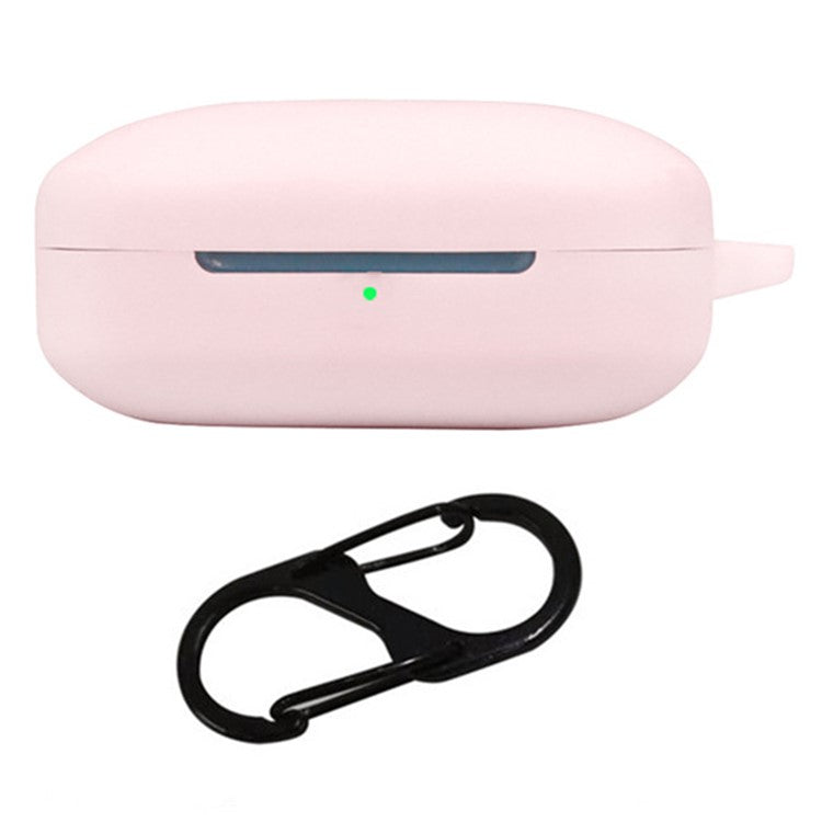 For Oppo Enco X3i Earphone Case Earbud Silicone Protective Cover with Hanging Buckle - Pink