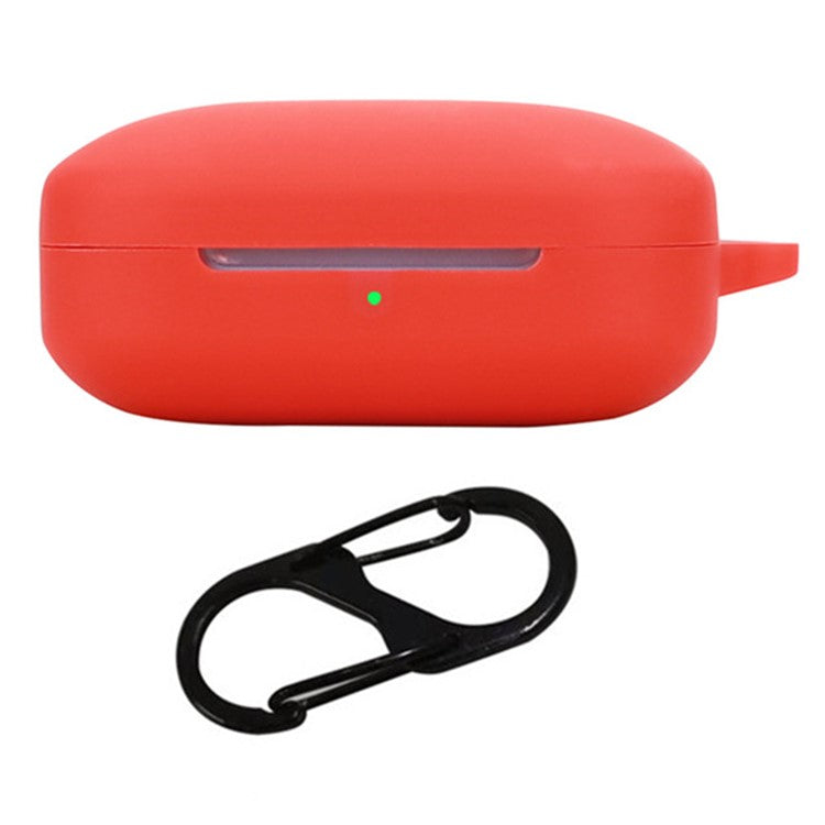 For Oppo Enco X3i Earphone Case Earbud Silicone Protective Cover with Hanging Buckle - Red