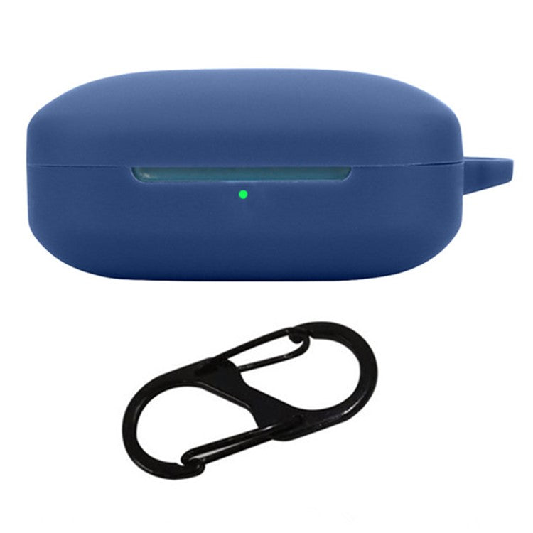 For Oppo Enco X3i Earphone Case Earbud Silicone Protective Cover with Hanging Buckle - Dark Blue