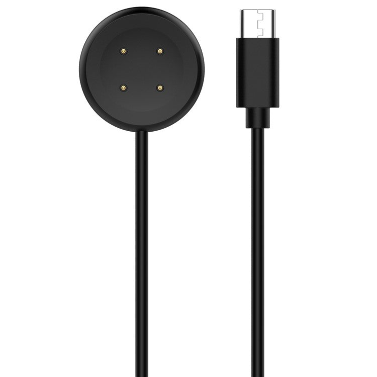 For Fitbit Ace LTE / Google Pixel Watch 2 Type-C Cable Charging Dock Magnetic Watch Charger - Black