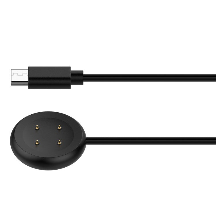 For Fitbit Ace LTE / Google Pixel Watch 2 Type-C Cable Charging Dock Magnetic Watch Charger - Black