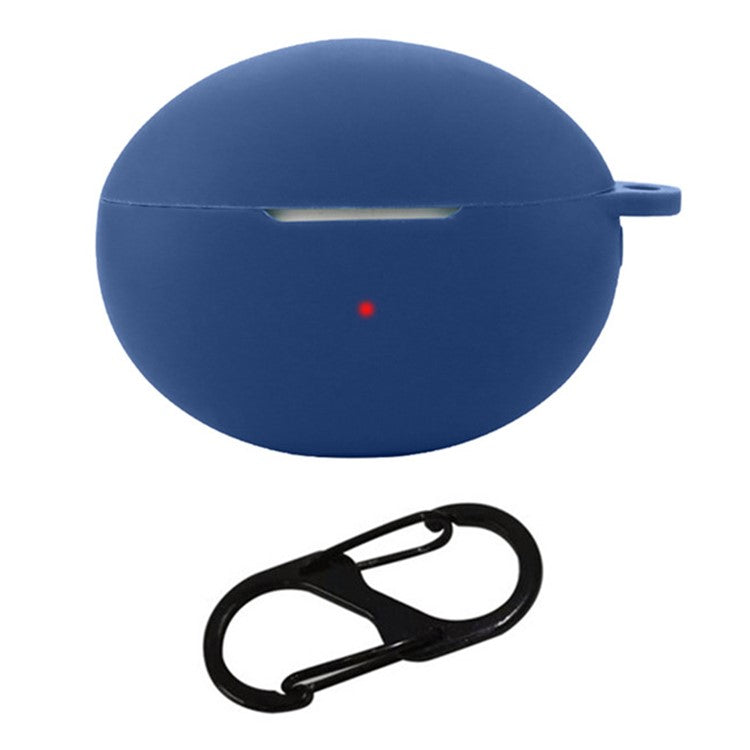 For Huawei Freebuds 6i Case Silicone Headset Anti-Fall Cover with Buckle - Dark Blue