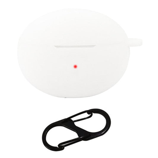 For Huawei FreeBuds 6i Case Silicone Headset Anti-Fall Cover with Buckle - White