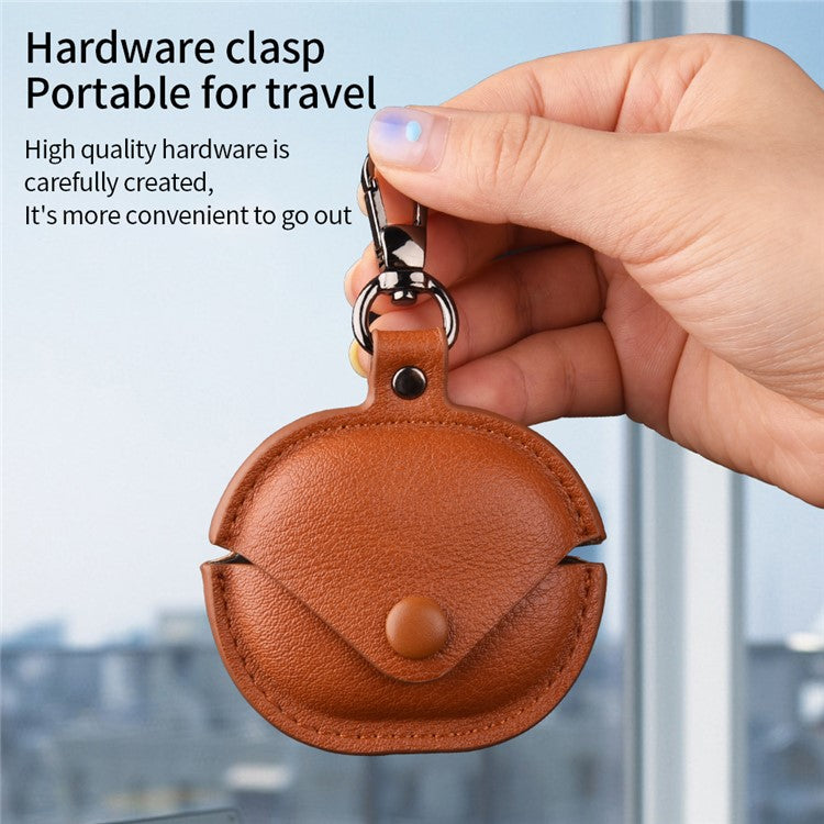 For Xiaomi Redmi Buds 4 Lite Earphone Case PU Leather+PC Bluetooth Earbud Protective Cover - Brown