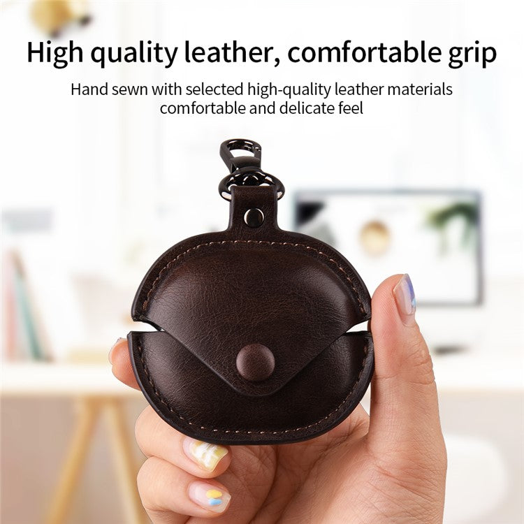 For Xiaomi Redmi Buds 4 Lite Earphone Case PU Leather+PC Bluetooth Earbud Protective Cover - Brown