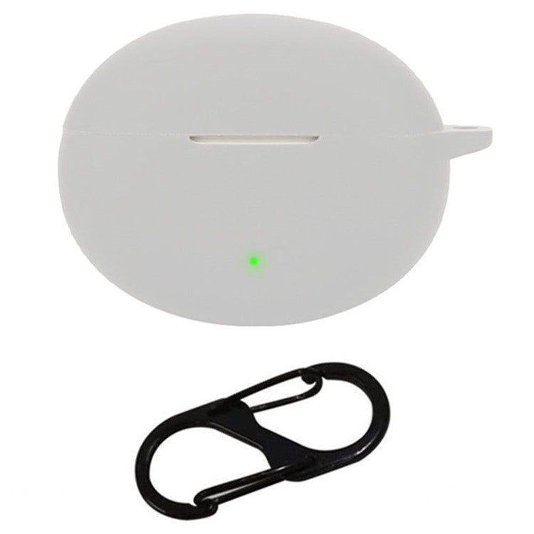 For OnePlus Nord Buds 3 Pro Case Soft Silicone Shockproof Earphone Sleeve Cover with Buckle - Grey