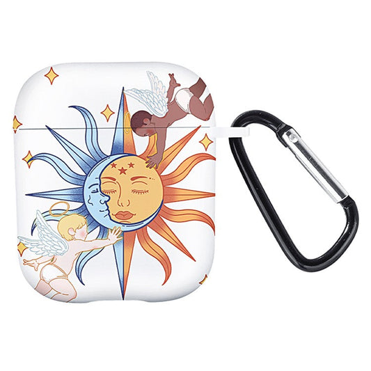 For Apple AirPods with Charging Case (2016) / (2019) / AirPods with Wireless Charging Case (2019) Headset TPU Case - Sun Angel / White