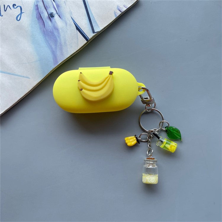 For Xiaomi OpenWear Stereo Bluetooth Earphones Cartoon Fruit Silicone Case with Pendant - Banana