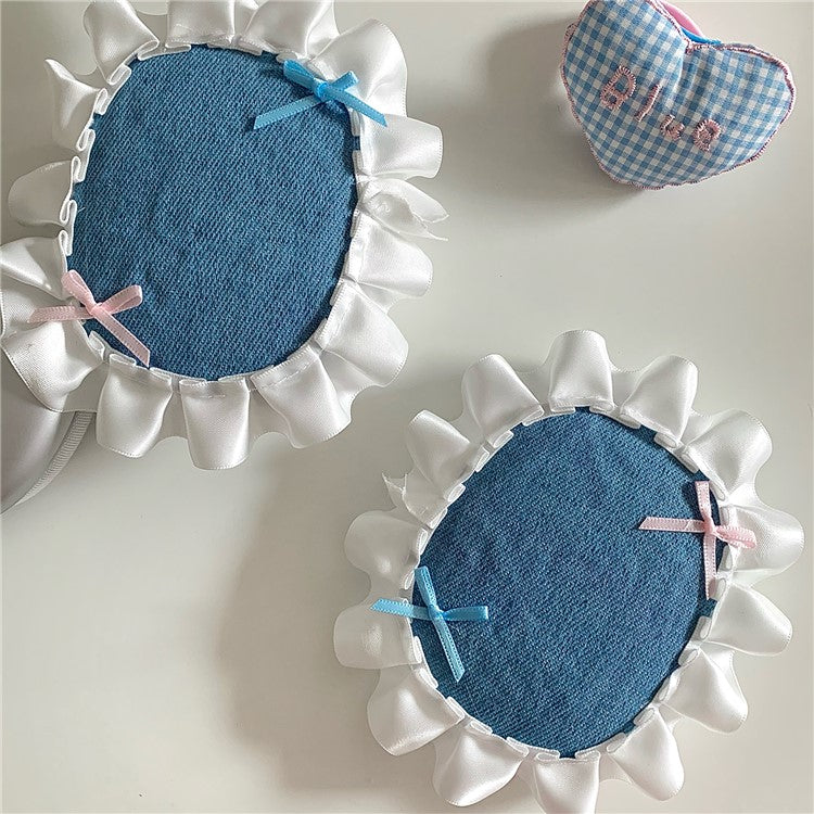 1Pair For AirPods Max Protective Case Fabric+TPU Headset Sleeve Bowknot Design - Blue