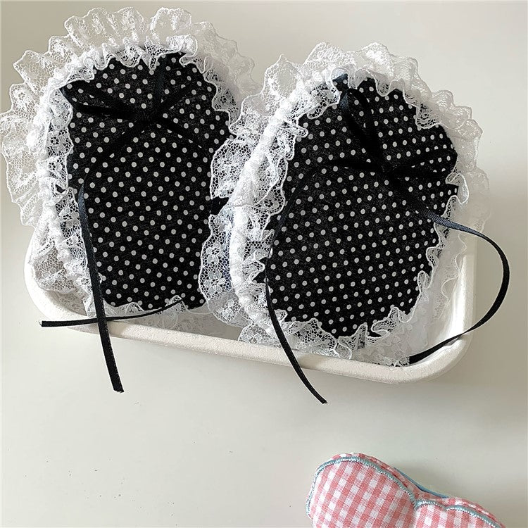 1Pair For AirPods Max Protective Case Fabric+TPU Headset Sleeve Bowknot Design - Black