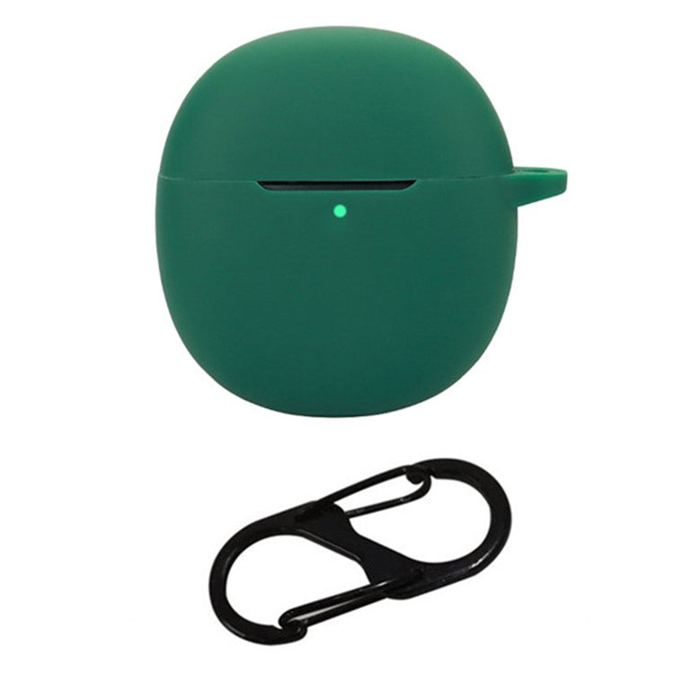 For vivo TWS A1 Pro Case Bluetooth Earphone Silicone Skin Cover with Buckle - Blackish Green