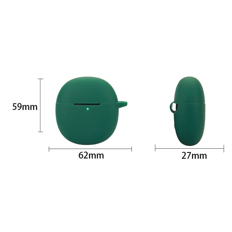 For vivo TWS A1 Pro Case Bluetooth Earphone Silicone Skin Cover with Buckle - Blackish Green