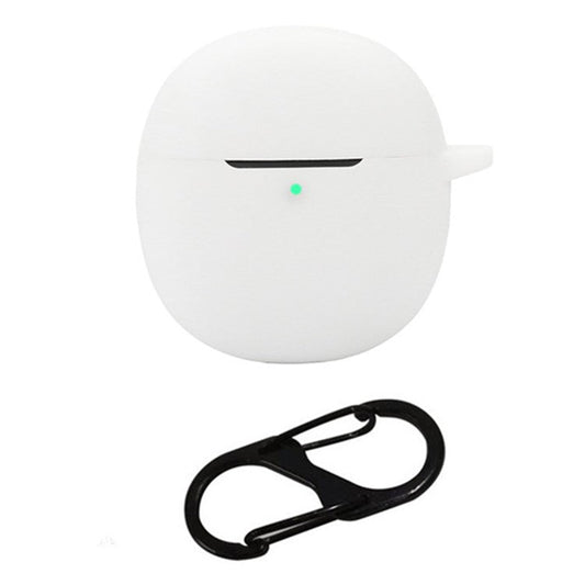 For vivo TWS A1 Pro Case Bluetooth Earphone Silicone Skin Cover with Buckle - White