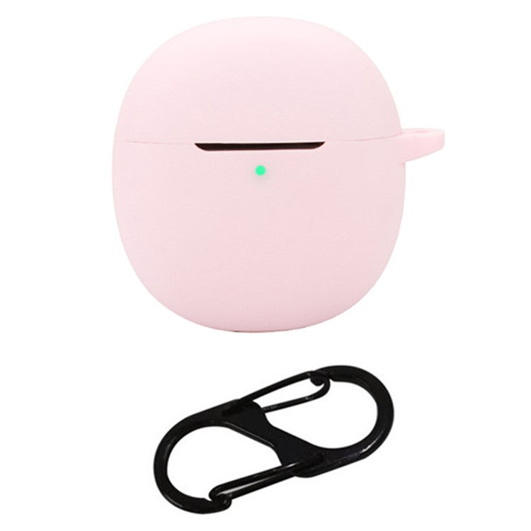 For vivo TWS A1 Pro Case Bluetooth Earphone Silicone Skin Cover with Buckle - Pink