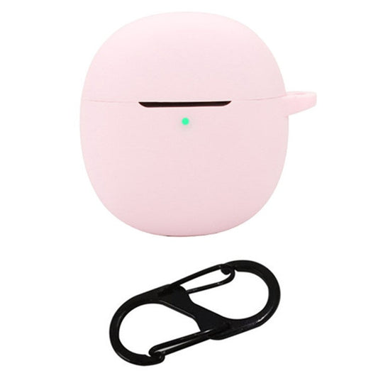 For vivo TWS A1 Pro Case Bluetooth Earphone Silicone Skin Cover with Buckle - Pink