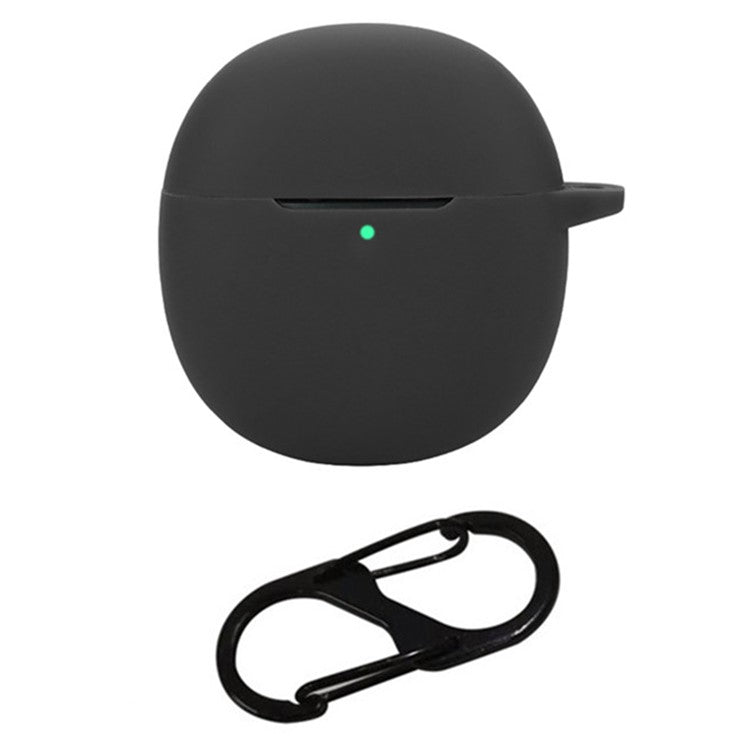 For vivo TWS A1 Pro Case Bluetooth Earphone Silicone Skin Cover with Buckle - Black