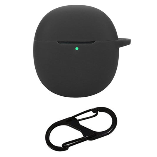 For vivo TWS A1 Pro Case Bluetooth Earphone Silicone Skin Cover with Buckle - Black