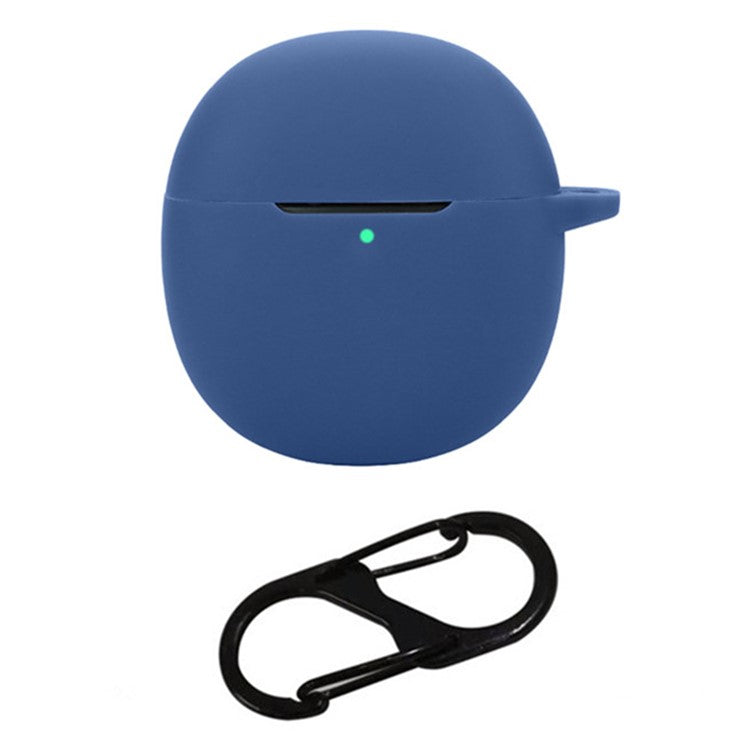 For vivo TWS A1 Pro Case Bluetooth Earphone Silicone Skin Cover with Buckle - Dark Blue