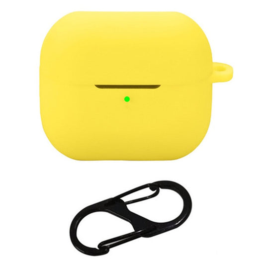 For Samsung Galaxy Buds3 Silicone Case Bluetooth Earphone Protective Cover with Anti-Lost Buckle - Yellow