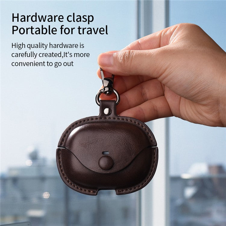 For Xiaomi Redmi Buds 5 Pro Charging Case Cover PU+PC Bluetooth Headset Protector - Dark Brown