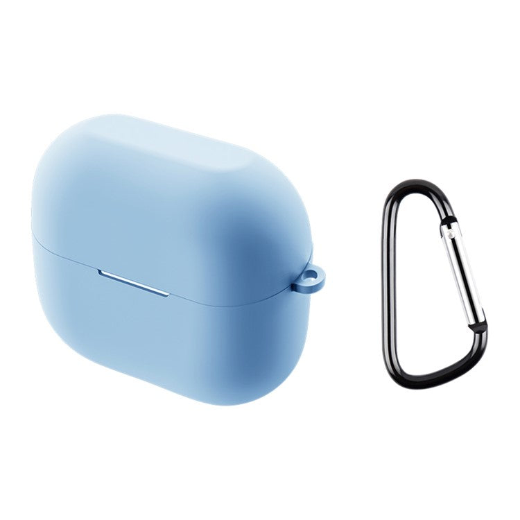 For Samsung Galaxy Buds3 / Buds3 Pro Silicone Case Bluetooth Earphone Cover with Carabiner - Blue