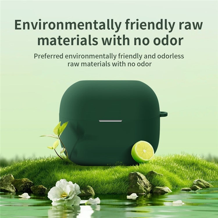 For Samsung Galaxy Buds3 / Buds3 Pro Silicone Case Bluetooth Earphone Cover with Carabiner - Dark Blue