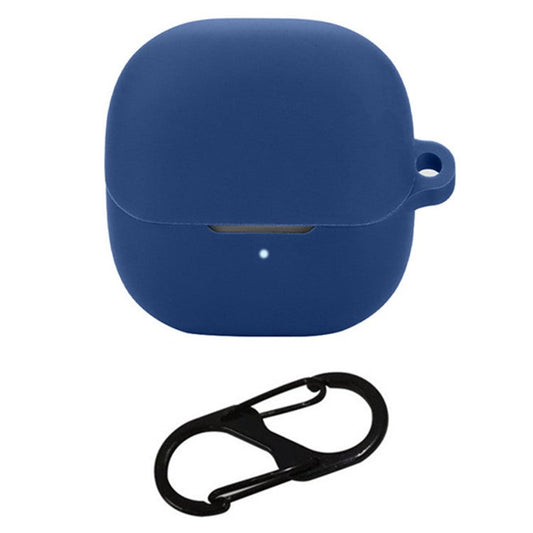 For Xiaomi Buds 5 Case Bluetooth Earphone Silicone Skin Cover with Anti-Lost Buckle - Dark Blue