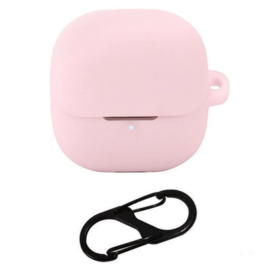 For Xiaomi Buds 5 Case Bluetooth Earphone Silicone Skin Cover with Anti-Lost Buckle - Pink