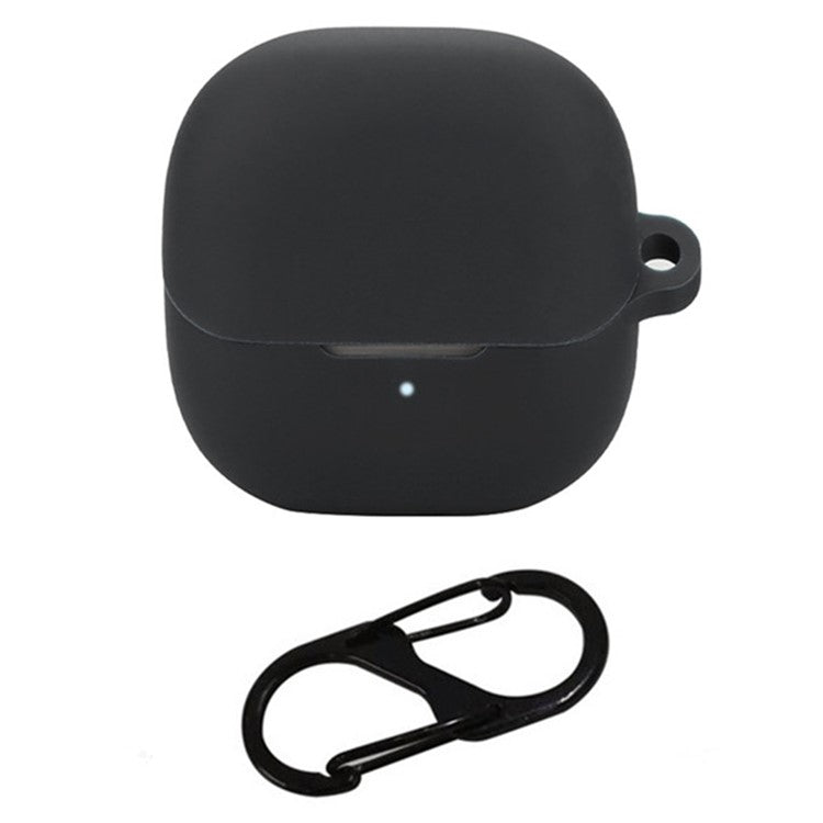 For Xiaomi Buds 5 Case Bluetooth Earphone Silicone Skin Cover with Anti-Lost Buckle - Black