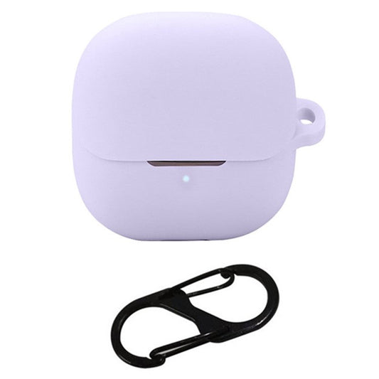 For Xiaomi Buds 5 Case Bluetooth Earphone Silicone Skin Cover with Anti-Lost Buckle - Purple