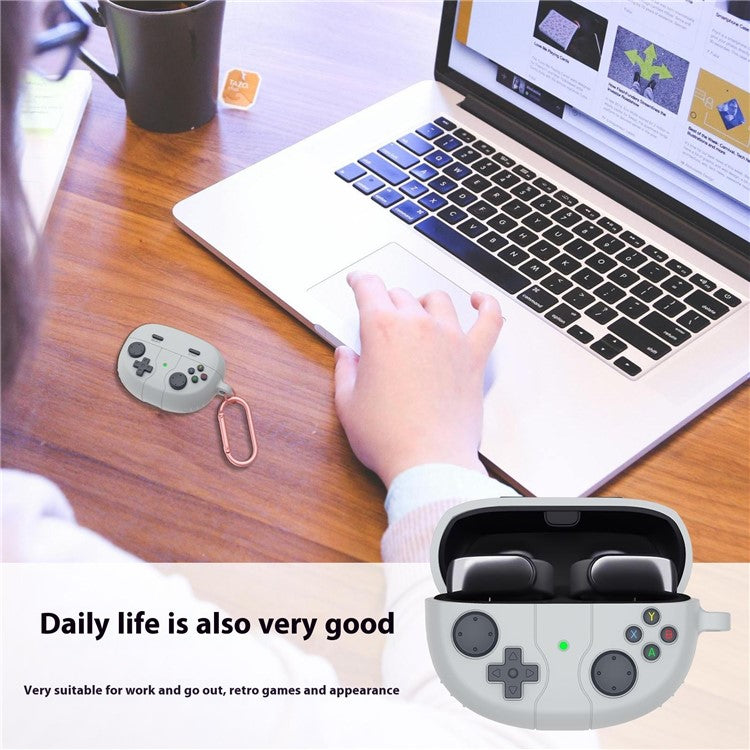 For Bose Ultra Open Earbuds Game Console Design Liquid Silicone Case Bluetooth Earphone Cover - Dark Grey