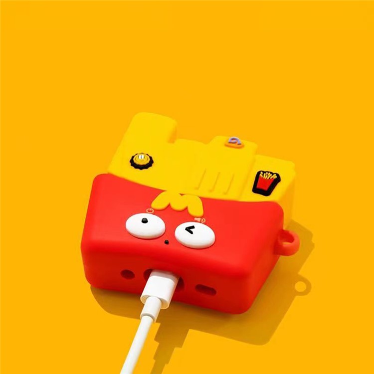 For Apple AirPods 3 Bluetooth Earbuds Case French Fry Silicone Shell Cover with Carabiner