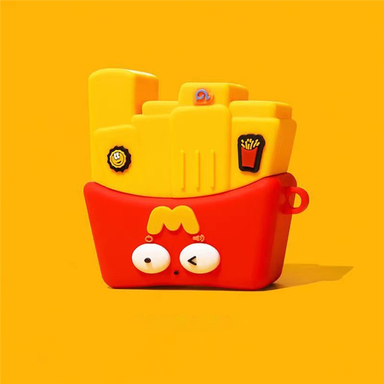 For Apple AirPods 3 Bluetooth Earbuds Case French Fry Silicone Shell Cover with Carabiner