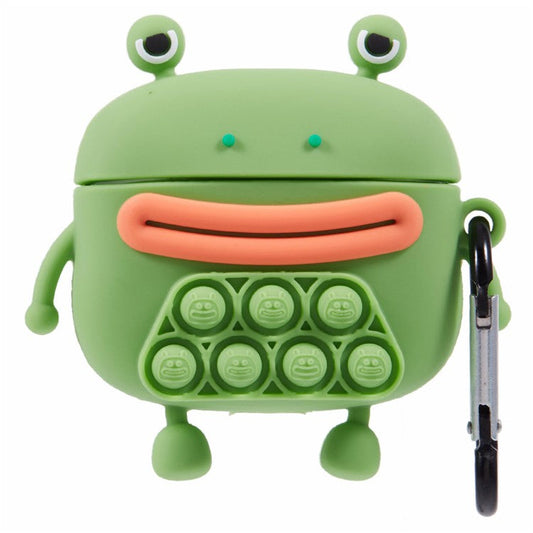 For Apple AirPods 3 Silicone Cover Bubble Fidget Stress Relief Frog Protective Case - Green