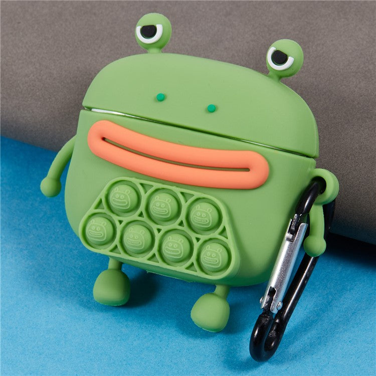For Apple AirPods 3 Silicone Cover Bubble Fidget Stress Relief Frog Protective Case - Green