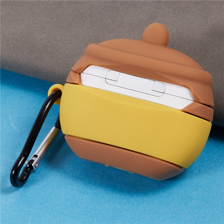 For Apple AirPods 3 Bluetooth Earphones Silicone Cover Honey Pot Protective Case with Carabiner