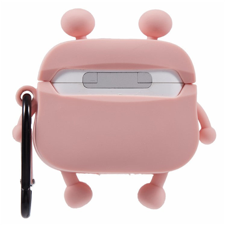 For Apple AirPods 3 Bluetooth Earphones Silicone Cover Sausage Mouth Frog Protective Case - Pink