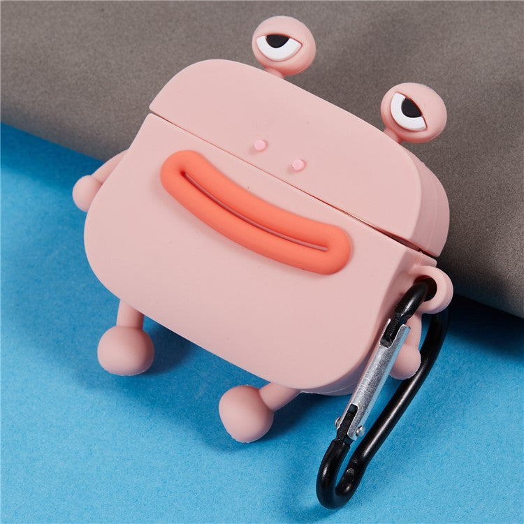 For Apple AirPods 3 Bluetooth Earphones Silicone Cover Sausage Mouth Frog Protective Case - Pink