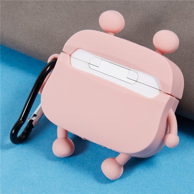For Apple AirPods 3 Bluetooth Earphones Silicone Cover Sausage Mouth Frog Protective Case - Pink