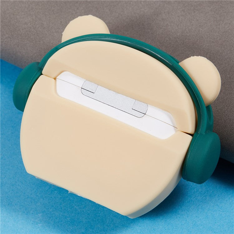 For Apple AirPods 3 Bluetooth Earphones Silicone Cover Headset Bear Protective Case with Carabiner