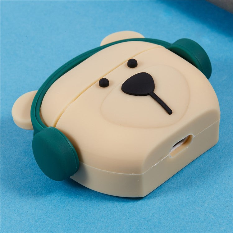 For Apple AirPods 3 Bluetooth Earphones Silicone Cover Headset Bear Protective Case with Carabiner
