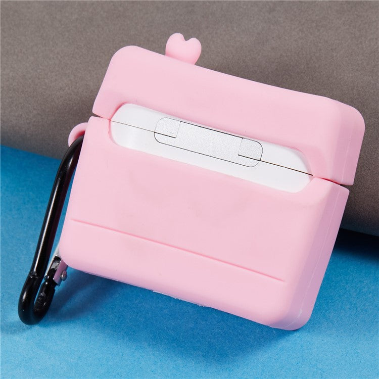For Apple AirPods 3 Bluetooth Earphones Silicone Cover Pink Cellular Phone Protective Case