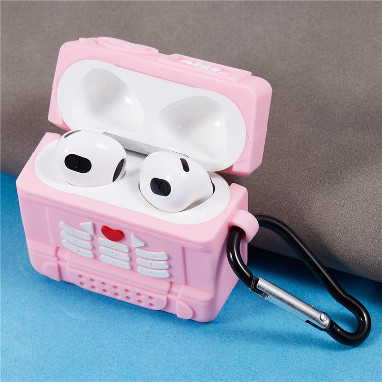 For Apple AirPods 3 Bluetooth Earphones Silicone Cover Pink Cellular Phone Protective Case