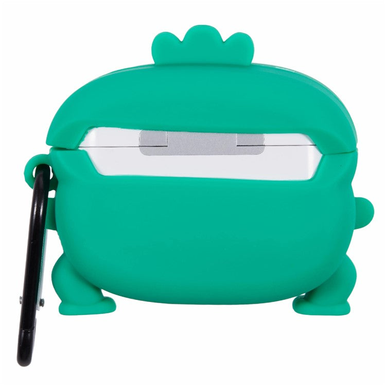 For Apple AirPods Pro Bluetooth Earphones Silicone Cover Dinosaur and Heart Protective Case - Green