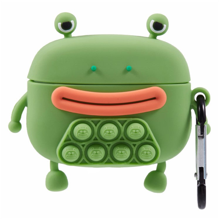 For Apple AirPods Pro Silicone Cover Bubble Fidget Stress Relief Frog Protective Case - Green