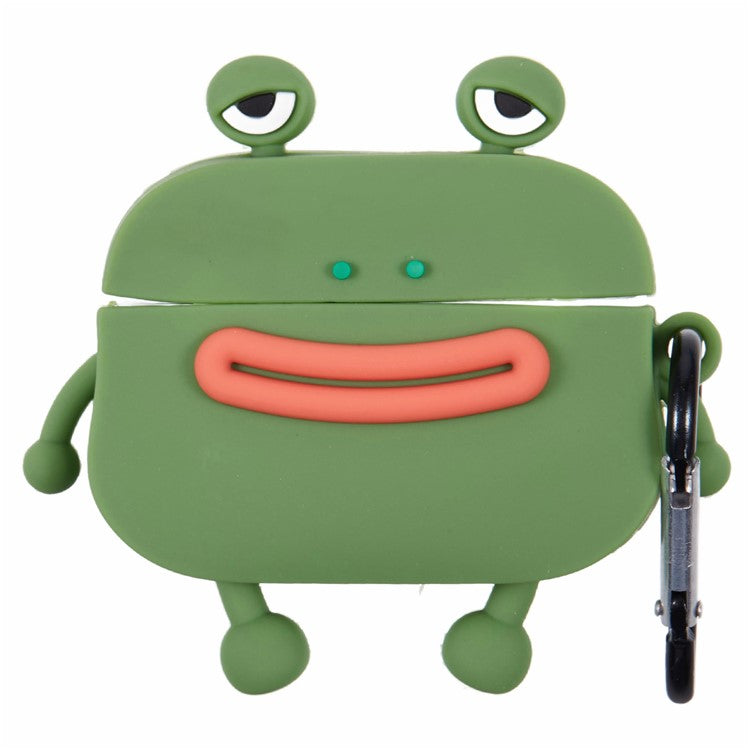 For Apple AirPods Pro Bluetooth Earphones Silicone Cover Sausage Mouth Frog Protective Case - Green