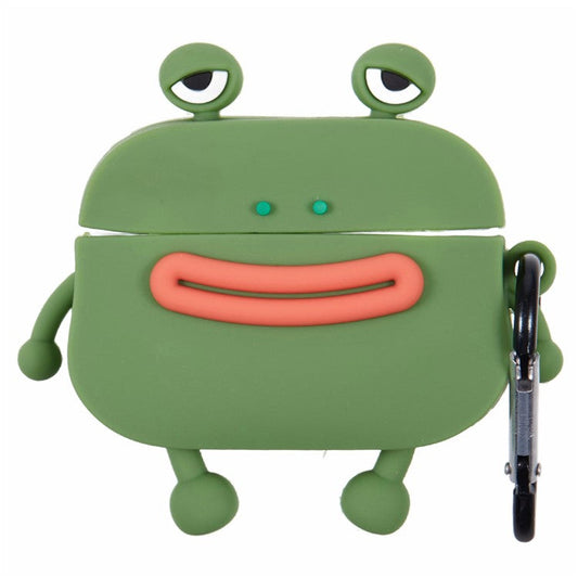 For Apple AirPods Pro Bluetooth Earphones Silicone Cover Sausage Mouth Frog Protective Case - Green