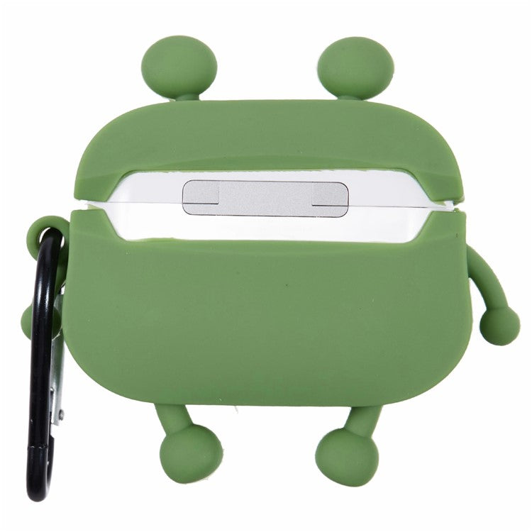 For Apple AirPods Pro Bluetooth Earphones Silicone Cover Sausage Mouth Frog Protective Case - Green