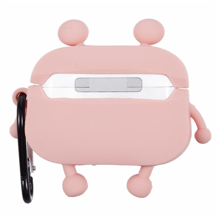 For Apple AirPods Pro Bluetooth Earphones Silicone Cover Sausage Mouth Frog Protective Case - Pink