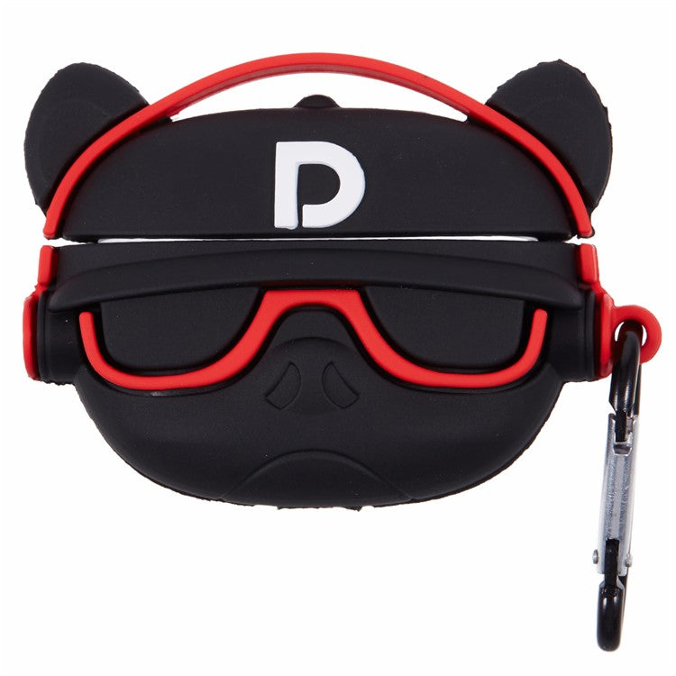 For Apple AirPods Pro Bluetooth Earphones Silicone Cover Headset Dog Protective Case with Carabiner